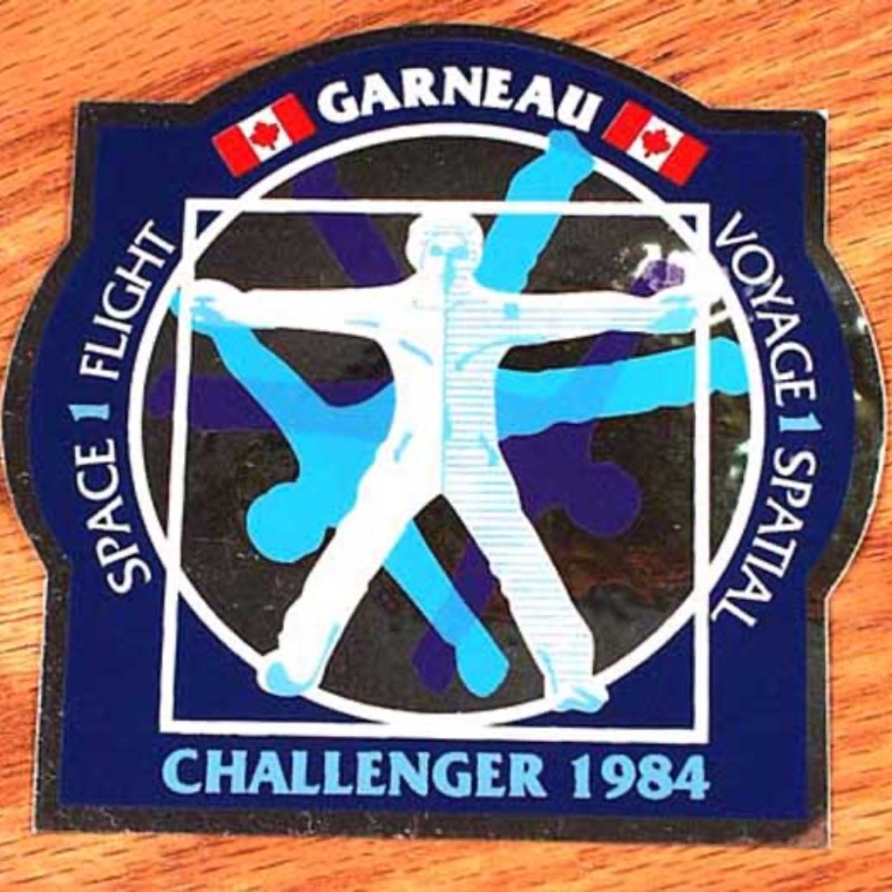 MARC GARNEAU 1984 STS-41-G ASTRONAUT, HIS PERSONAL STICKER FOR FIRST SHUTTLE MIS